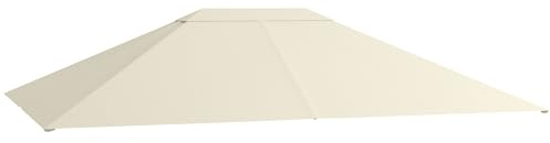 Outsunny Ersatzdach für Pavillon 4 x 3m Pavillondach 180 g/m² Cremeweiß | Wasserabweisend, UV Schutz 30+, Ersatzbezug für Gartenpavillon, Ersatzteile aus Polyester-Stoff