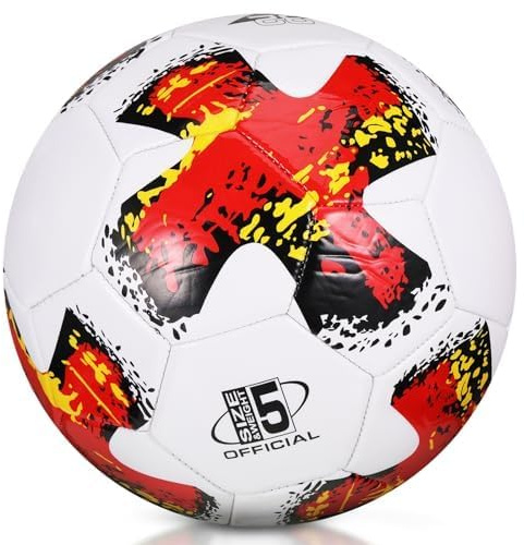 KWJEIULSOQ Fußball, Offizieller Fussball größe 5, Professioneller Fußball Kinder Unisex, Outdoor-Indoor fußbälle, trainingsball, Fussball für Jugendliche und Erwachsene