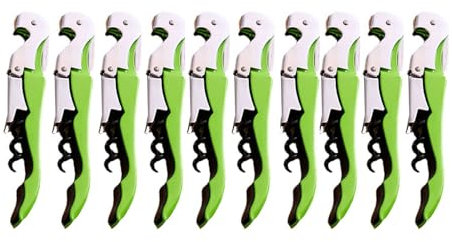 Abridor de Vino Camarero Corcho, Bisagras de Acero Inoxidable Camarero de Restaurante Corcho, Sumiller, Llave de Vino del Barman (green 10 pieces)