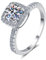 StarGems® Vier Zacken 0,5-2 Karat Moissanit 925 Silber Platin Ring RX102-0.5ct-50 (16)