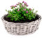 Pflanzkübel Premium Kubu Rattan-Korb als Pflanztopf für außen - runder Pflanzkasten als wetterfester Blumentopf in Ø 45 x 14 cm - Großer Pflanzkorb als Blumen-Korb und Pflanzen-Topf