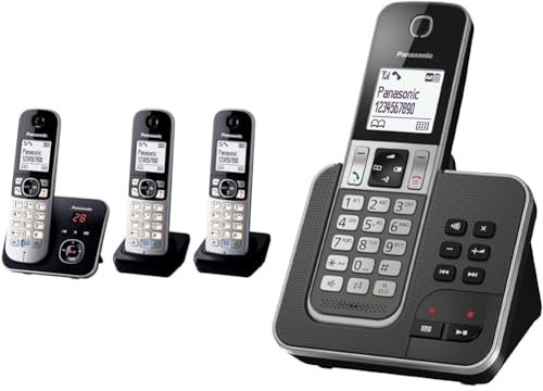 Panasonic KX-TG6823FRB DECT Téléphone Numérique sans Fil Répondeur Numérique, Base et 3 Combinés & KX-TGD320FRG Téléphone Numérique sans Fil Répondeur Numérique, Base et Combiné