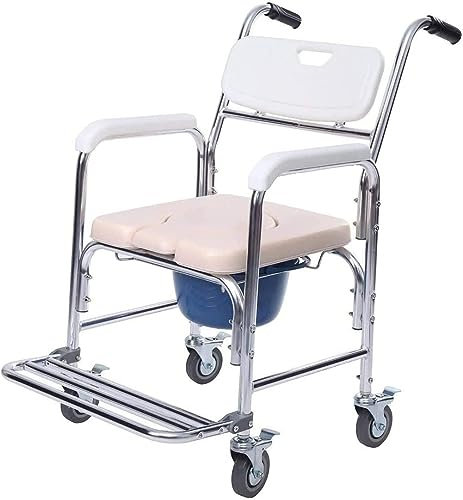 Generisch Mobiler Toilettenrollstuhl, Dusch-Toilettenstuhl mit Rollen, Toilettenstuhl, ältere Menschen, Behinderte, Aluminiumlegierung, B