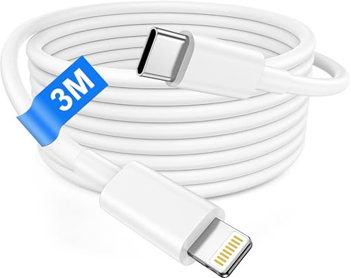 Cable USB C a Lightning 3M [Apple MFi Certificado] para iPhone 14 Pro Max/Plus/13/12/11/XS/8/7/6/iPad/iPod, Largo iPhone USB C Cable Lightning Cargador iPhone Carga Rapida iPhone Charger Cable Tipo C