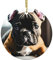Französische Bulldogge, Weihnachtsdekoration, Weihnachtsdekoration, Geschenkideen, 7,4 cm, Keramik-Hängeornament, Baumschmuck