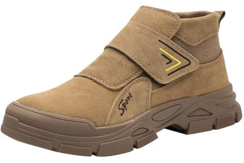 generisch Scarpe antinfortunistiche da uomo per saldatore, leggere, con doppia protezione, anti-scottatura, saldatore, resistente agli urti e ai punti, antiscivolo, con punta in acciaio 38, cachi, 45