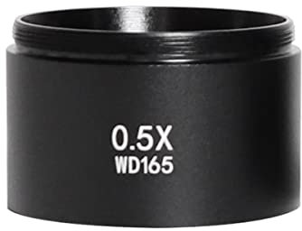 Microscope WD165 0.5X 0.7X 2.0X Auxiliary Objectives Glass Lens Barlow Lens For Zoom Stereo Microscopio Camera Microscope Parts Accessoires(WD 0.5X Barlow Lens)