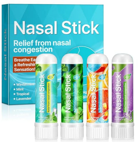 Paquet de 4 bâtonnets nasaux stimulant l'énergie, bâton d'inhalateur Nasal naturel, inhalateur portatif de congestion nasale, bâton Nasal, pour les amoureux, les amis