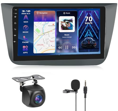 【4+64G】 Hodozzy Carplay Autoradio für Seat Altea 2004-2015 Android Autoradio mit Navi,9 Zoll Touchscreen mit Android Auto/WiFi/GPS/RDS/FM/Bluetooth/USB
