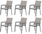 Gardissimo 6er Set Luxus Aluminium Nonwood Stapelsessel Catania anthrazit, wetterfest, rostfrei, 120 kg belastbar, Textilen