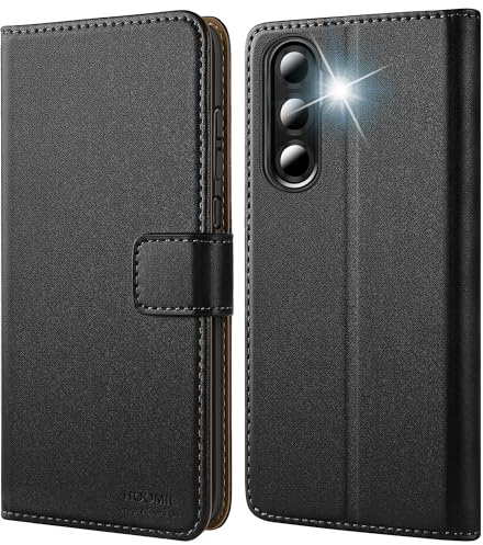HOOMIL Handyhülle für Samsung Galaxy A36 5G Hülle, Schwarz | Premium PU Leder, mit Kartenfach & Standfunktion, Flip Case Schutzhülle
