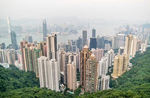 Building - Hong Kong 500 Pieces in Cardboard Box Puzzle Pieces in Resealable Bag 52x38CM
