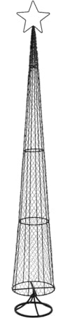 GILDE Dekoobjekt Cabo aus Eisen - matt schwarz - Sternmotiv - Tannenbaumform - Höhe 180cm x Ø 26cm - Weihnachtsdekoration