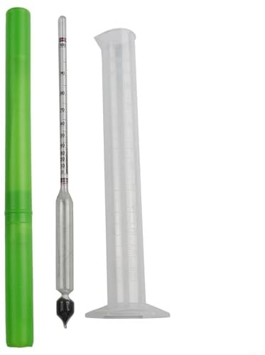 HpLive Alkoholmeter, Alkoholmessgerät Tester Alkoholgehalt Mit 100 Ml Messbecher, Präzises Messgerät Für Spirituosen Und Destillierte Getränke