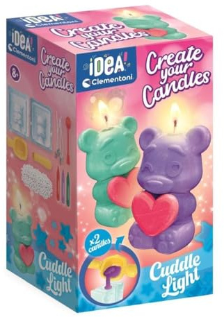 Clementoni IDEA Kerzen selber machen Bär - DIY Kerzen-Set | Kreativset zum Herstellen & Gestalten von Bärenkerzen - Bastelset für Kinder ab 8 Jahren, 18350