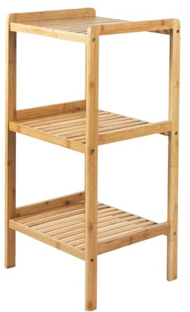 Badezimmerregal Bambus 3 Etagen Standregal Holz 78x37x33 cm Badregal Natur