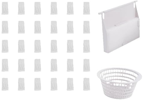 Pool Skimmer Basket Kit, 8926 Weir Gate Cover, 8928 Strainer Basket, 30 Filter Socks for In-Ground and Above-Ground Pools