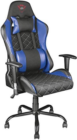 Trust Gaming GXT 707B Resto Silla Gaming, Silla Giratoria Completa de 360° con Cojines Extraíbles, Silla Ajustable en Altura para Juegos, PC, Silla con Bloqueo – Azul