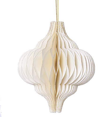 coopz Weihnachtskugel Weihnachtsschmuck Papier Anhänger Orient 12,5 cm Weihnachten, Farbe:Creme