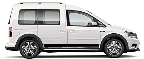 Auto-Dress Seitenstreifen passend für VW Caddy - Motiv: Clean (111M Black Matt)