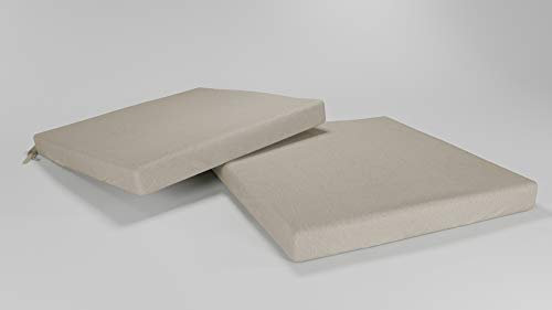 Rollmayer 2er Set Stuhlkissen wasserdicht und regenfest Stuhlauflage Sitzkissen Sitzpolster Auflage für Stühle in Haus und Garten Kollektion Velvet (Beige 104, 40x40x4cm)