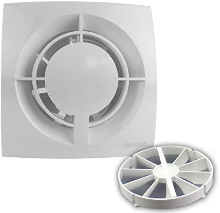 VONLIS Badlüfter Badventilator Lüfter Bad Ventilator Einbautiefe 50 mm kurz Ø 100 mm Nachlauf/Timer ja