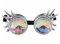 1 x Kaleidoskop Brille, Steampunk Nieten Dekoration Brille, Winddicht Vintage Gothic Rave Brille mit Regenbogen Kristall Linsen, für Halloween Weihnachten Cosplay Tanz Party Musik Festival