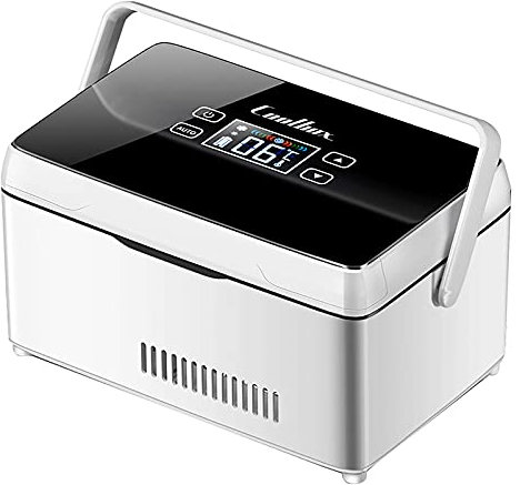 WDAA Refrigerador PortáTil de Insulina Mini Refrigerador Enfriador EléCtrico Nevera Coche Refrigerador de Medicamentos para el Hogar Oficina Viajes 2-18 ° C - Negro