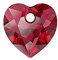 1 stk SWAROVSKI CRYSTALS pendant Heart Cut 6432 crystal stone with hole, 14.5 x 14.5 mm Scarlet Red (Swarovski-Kristalle Anhänger Herzschnitt 6432 Kristallstein mit Loch rot)