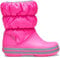 Crocs Unisex Kinder Winter Puff Boot Kids Stiefel, Electric Pink/Light Grey, 27/28 EU