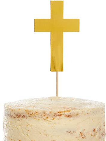 amscan 9915976 Gold Cross Cake Topper