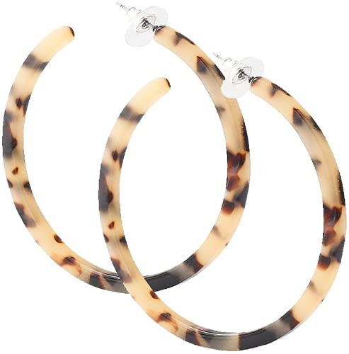 PULABO Acryl Creolen Schildpatt Acryl Ohrringe Damen Leopardenmuster langlebig