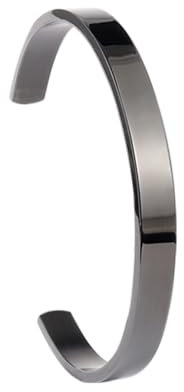 MILAKOO edelstahl armreif damen edelstahl armband damen schwarz 8mm Oval poliert offen Bracelet