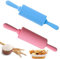 Vastsea 2 Stücke Teigroller Silikon, Backrolle Nudelholz, Silikon Nudelholz, Anti-Schimmel und Anti-Rost, Wiederverwendbar, Gelten für Kuchen Backen Pizza Fondant Cookie (Rosa, Blau)