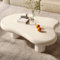 Guyii Cloud Coffee Table, Modern White Coffee Table for Living Room, Cute Irregular Indoor Tea Table with 3 Legs
