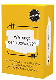 Winkee - Zitate Quiz | | Lustiges Kartenspiel | 100 Quizfragen | Wissensspiel | Spiel für Erwachsene | Quiz Karten mit Fragen | Geschenk für Weihnachten, Geburtstag, Party