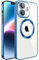 S. Dawezo Klare Magnetische Hülle für iPhone 11, kompatibel mit MagSafe Kabelloses Laden, Militärnorm Schutz, Kratzfest, Stoßfest, Schlanke Transparente Silikonhülle für iPhone 11 Hülle, Blau