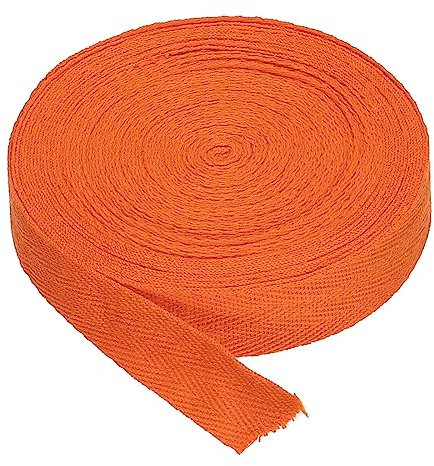 PATIKIL Baumwollband Baumwolle Gurtband 20mm x 9m, Schrägband Baumwoll Nahtband Köperband Saumband Einfassband Stoffband Webband zum Nähen für DIY Basteln Stricken Verpackungen, Orange