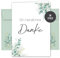 30 Dankeskarten inkl. Umschläge für Hochzeit, Standesamt, Geburtstag, Baby, Kommunion, Jugendweihe, Taufe | Karte Danke | Klappkarte DIN A6 (Eucalyptus 30 Stück)