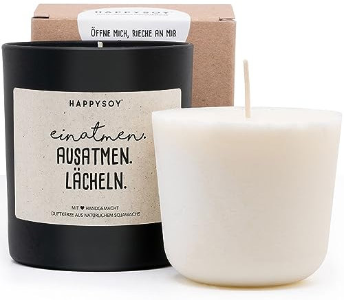 Duftkerze + Refill Wachs - Positive Duftkerze im Glas mit Spruch aus Soja - natürlich handgemacht nachhaltig - persönliches Geschenk Geschenkidee beste Freundin Mama bester Freund Papa Dankeschön