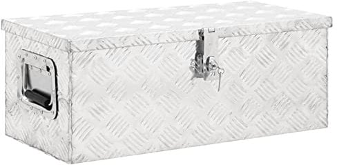 TANZEM Storage Box Silver 70x31x27 cm Aluminium,Weatherproof Garden Storage Chest,Outdoor Equipment Storage Container
