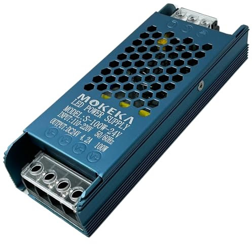 Alimentatore 24V 4.2A 100W, Trasformatore AC 110/220V a DC, MOKEKA Interruttore di Alimentazione Elettrica per Tensione