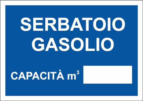 M-ITALY CARTELLO SEGNALETICO - serbatoio gasolio - Adesivo Extra Resistente, Pannello in Forex, Pannello In Alluminio (20x31, Alluminio)