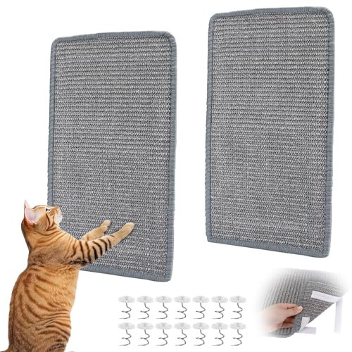2 Piezas Rascador Sofa Gatos, Rascador para Gatos de Sisal, Alfombrilla para Rascar para Gatos, Alfombra Rascador para Gatos, Rascador de Pared, Tabla Rascador para Gatos, Protege Muebles 50x25cm