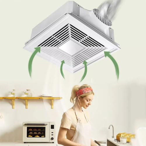 BEOTAY Exhaust Fan for Bathroom Ceiling with Check Valve,Silent Extractor Fan Bathroom 300 * 300Mm,Ventilation Fan for Kitchen,Office,ABS Panel,320M³/H