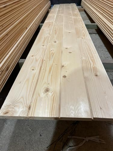 Planche à rainure et languette en épicéa/lambris/12.8cmx20mm x 200cm 1 pièce/profils de bois massif pour mur et plafond/rainure et ressort en bois profilé/profil de façade/planches profilées