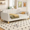Lexiou 90x200cm Sofabett, Tagesbett, Knopfnagelverzierung, einfach und stilvoll (Beige)