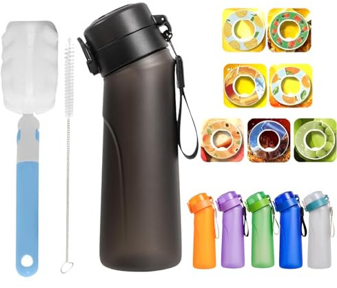 Air Gour Up Bouteille, 750ML Air-up Gourd Avec 7 sul Saveur Gout Pods, Bouteille d'eau Parfumée Sans Avec Paille-0 Sugar 0 Crie et tasse d'eau