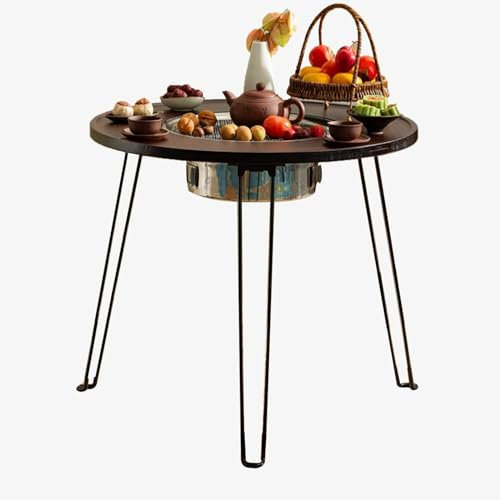 Pequeño Plegable Barbacoa de Carbón, Portátil Hornillo Parrilla Camping, Hogar Barbacoa Coreana Mesa Redonda para Uso Interior Exterior