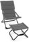 GOPLUS Liegestuhl klappbar, Gartenstuhl Klappstuhl mit Hocker, Campingstuhl Balkonstuhl mit hoher Rückenlehne, Armlehnen, abnehmbarem Kissen, Balkonstuhl für Garten Terrasse Poolbereich, Grau
